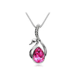 Beautiful Women's Girls Silver Plated Crystal Swan Pendant Necklace Chain - gaudely