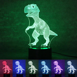 3D Lamp Visual Light Effect 7 Colors Changes Night Light (Dinosaur) - gaudely