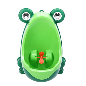 Frog Shaped Boys Potty Training Urinal with Whirling Target - gaudely