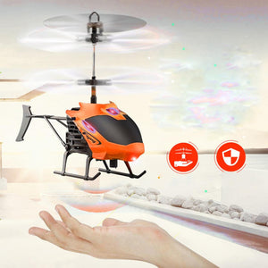 Flying Mini RC Infraed Induction Helicopter Aircraft Flashing Light Toys For Kid - gaudely