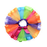 Girls Layered Rainbow Tutu Skirt Ruffle Tiered Dance Performance Dress for Girls - gaudely