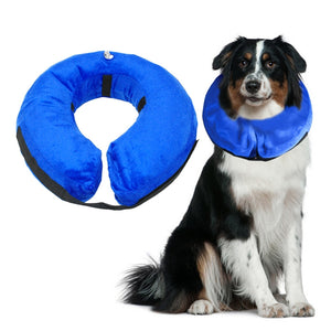 Protective Inflatable Collar Pet Cone E-Collar Soft Pet Recovery Collar - gaudely