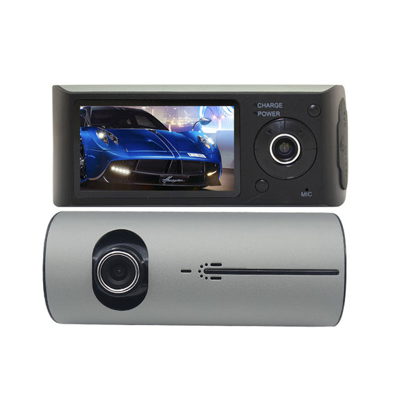 Full HD 720P 140 Degree Wide Angle Dual Lens Dashboard Camera Car DVR Camcorder Dash Cam Rearview Video Recorder Parking Monitor With GPS G-Sensor - gaudely